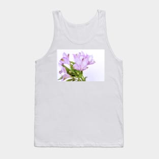 Fresh purple Alstroemeria flowers isolated on white background Tank Top